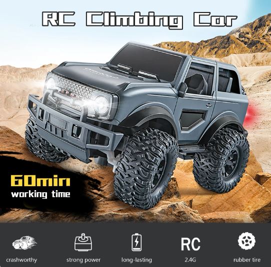RC Car With LED Headlights, 2.4Ghz Off-Road Monster RC Truck - Mytoysbh