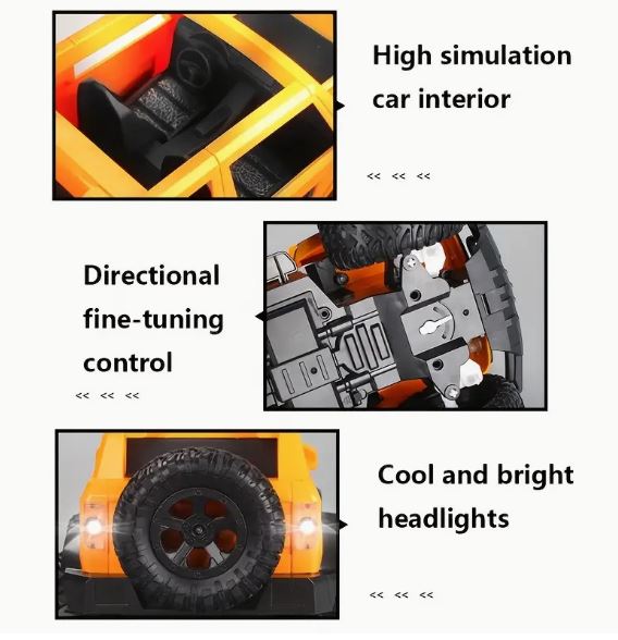 RC Car With LED Headlights, 2.4Ghz Off-Road Monster RC Truck - Mytoysbh