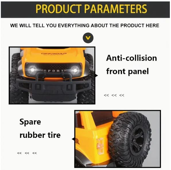 RC Car With LED Headlights, 2.4Ghz Off-Road Monster RC Truck - Mytoysbh