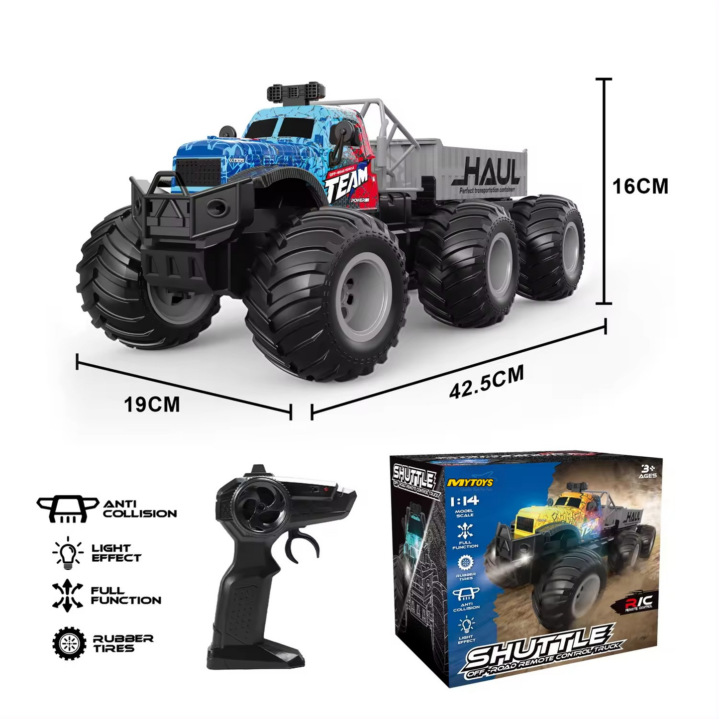 27MHz Remote Control Tracotr Car 1/14 scale Big Wheel - Mytoysbh