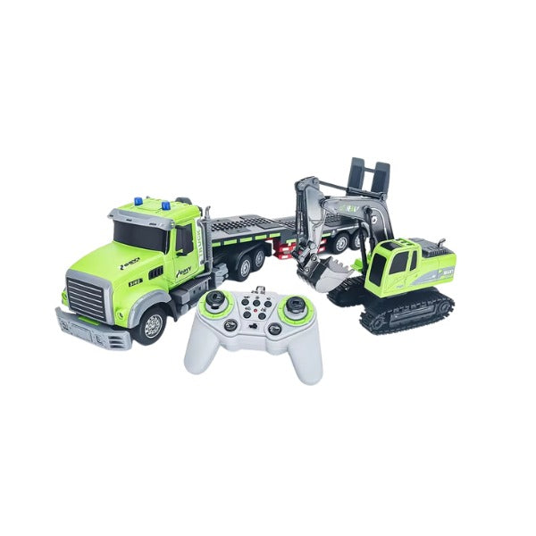 C Semi Truck & RC Excavator Toy Set, 1:12 RC Semi-Trailer - Mytoysbh