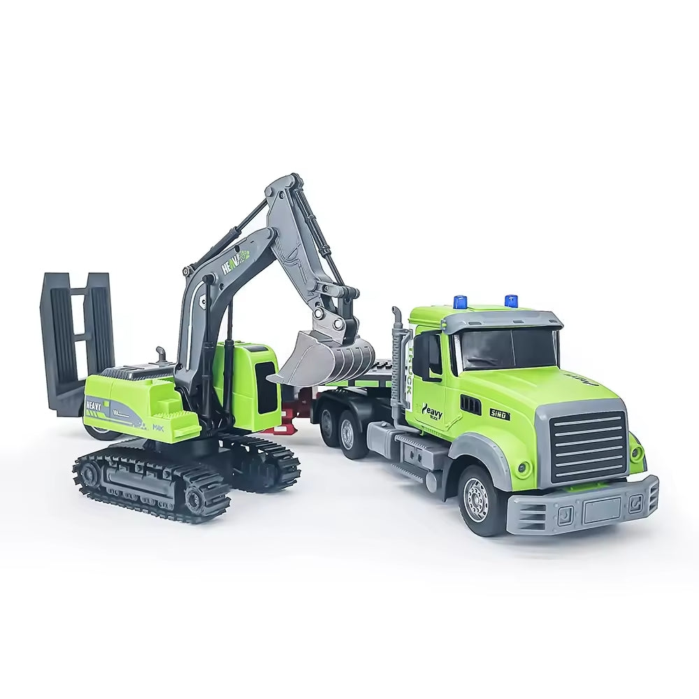 C Semi Truck & RC Excavator Toy Set, 1:12 RC Semi-Trailer - Mytoysbh
