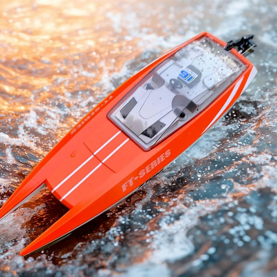 FT016 Remote Control Boat RC Submarine Ship Racing Speedboat 30km+ for Boys Adults Lake Pool Auto Water Cool, As Big as Feilun ft012 rc Boat (18.9')