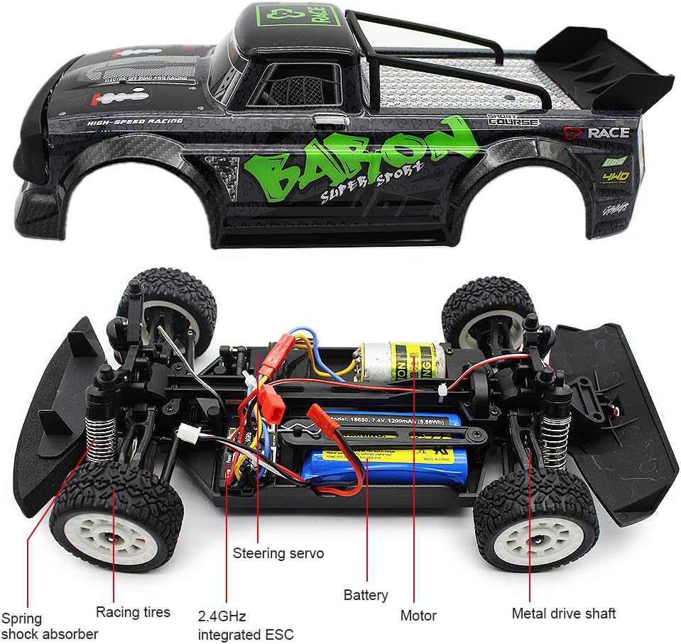 fisca 116 Remote Control High Speed Car, 4WD RC Drifting Racing Cars - Mytoysbh