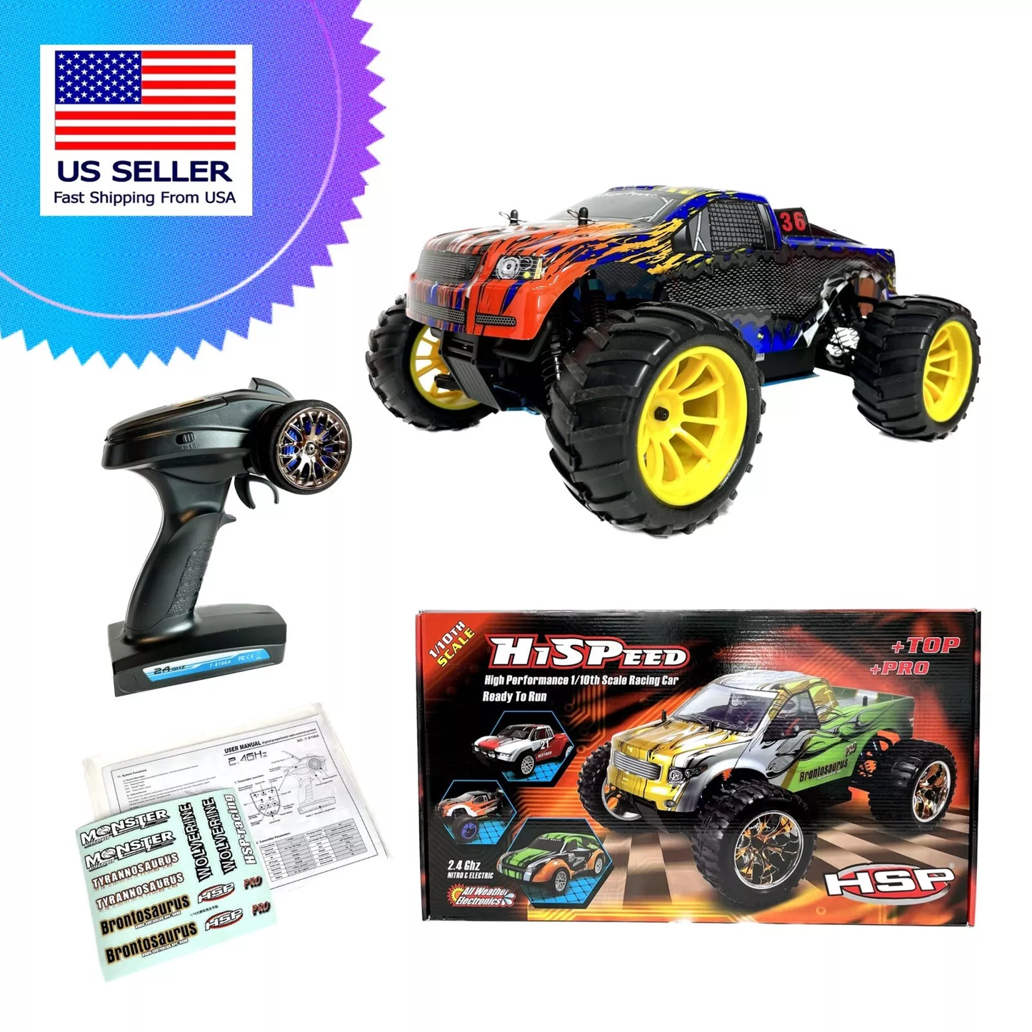 94123 hsp 1/10 4wd rc car speed car - Mytoysbh